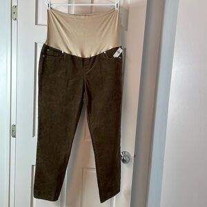 NWT Gap Maternity Moss Green Corduroy Pants - Size 16